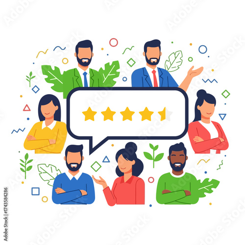 Boost your business with glowing customer reviews, showing trust, satisfaction, and growth potential in a modern design