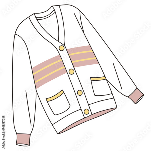 Stylish cardigan design featuring stripes and pockets for cozy autumn fashion