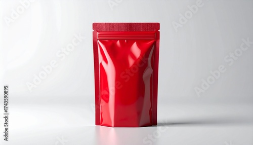 Red packaging, white isolated background