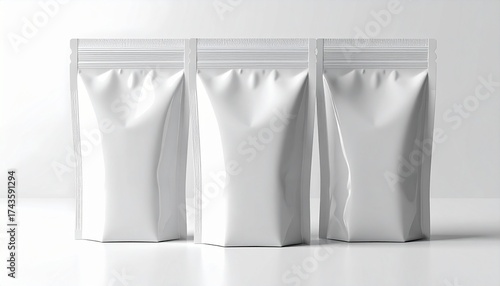 3D blank Coffee Pouch mockup with isolated background