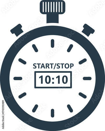 Stopwatch with digital display showing time.