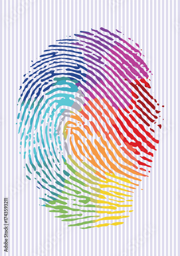 colorful fingerprint vector illustration