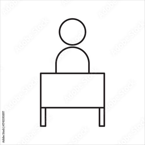 Student icon or logo design isolated sign symbol vector illustration. Education icons collection, high quality black line style vector suitable for designers.
