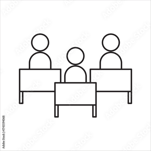 Student icon or logo design isolated sign symbol vector illustration. Education icons collection, high quality black line style vector suitable for designers.

