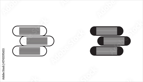 Set  icons related student, education, learning, Book icon Perfect pixel on transparent background.

