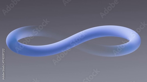 Endless flow of blue line spiraling in infinite symbol motion