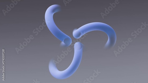 Blue shape swirl dynamically in a fluid movement