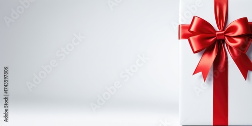 Wallpaper Mural Elegant red bow on white gift box for celebrations and special occasions Torontodigital.ca