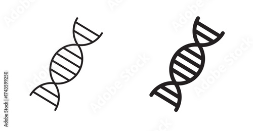 A DNA icon is a simplified representation of a deoxyribonucleic acid molecule, typically depicted as a twisted ladder or double helix