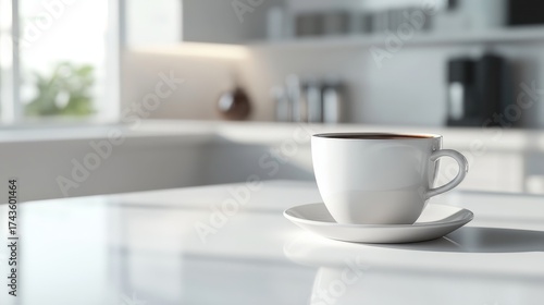 Wallpaper Mural White coffee cup on a bright kitchen counter in a modern home. Torontodigital.ca