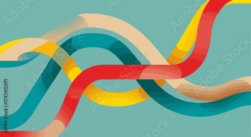 Abstract flowing lines with soft color gradients create a vibrant and dynamic vector graphic
