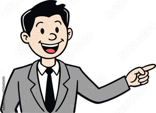 Businessman with Briefcase Offering a Handshake Illustration.