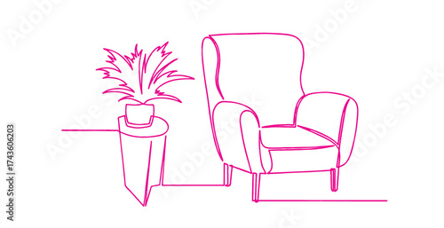 Furniture line art