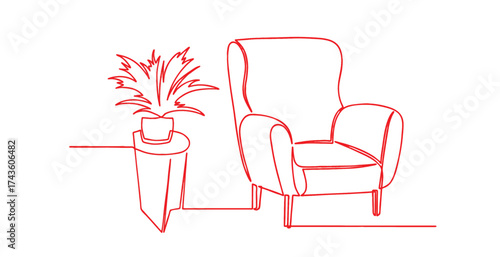 Furniture line art