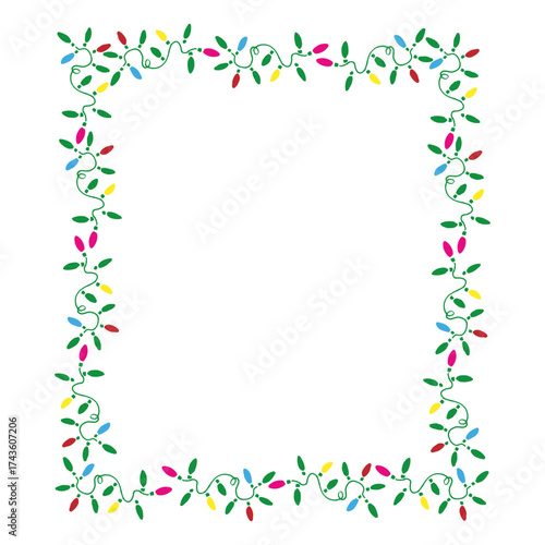 Christmas Lights Frame Vector Illustration