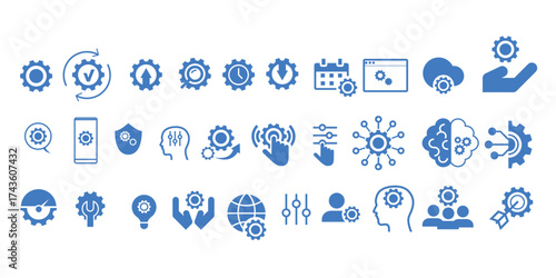 Setting & Setup icon set. Containing Configuration, option, settings, control , and more. editable stroke. vector illustration