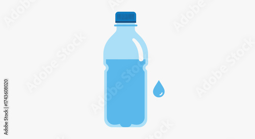 A refreshing depiction of a water bottle, symbolizing purity and hydration essentials