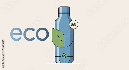 Reusable water bottle promoting an eco-friendly lifestyle and sustainable consumption choices