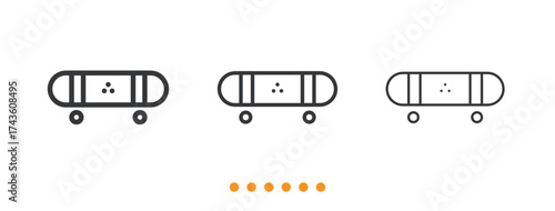 Skateboard icon. Thin line icon vector