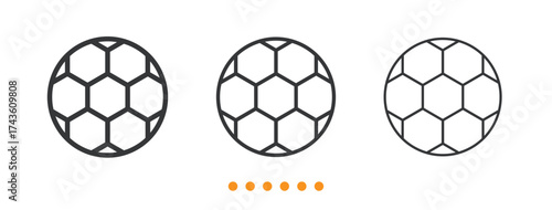 Soccer ball icon. Thin line icon vector