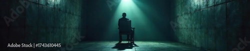Empty Interrogation Chair A Tense and Suspicious Scene of Recent Questioning in a Dimly Lit Room