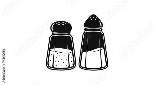 Salt and pepper shakers, isolated on white background