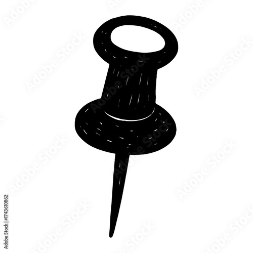 Monochrome thumbtack illustration design vector