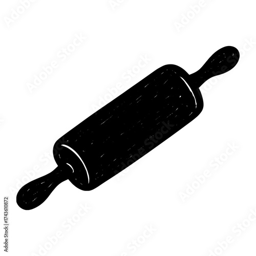 Vintage rolling pin illustration vector