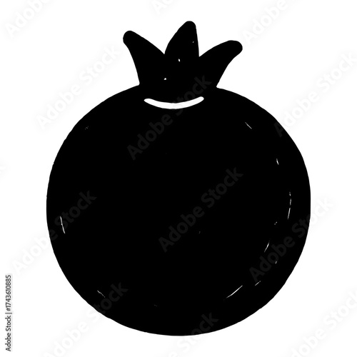 Minimalist pomegranate silhouette art vector