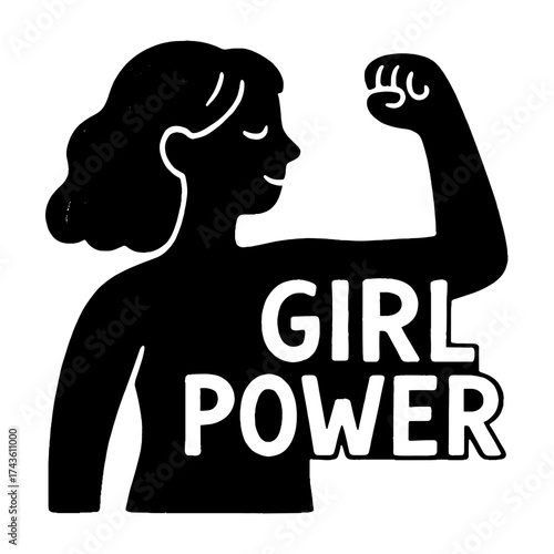 Empowerment, strength, feminist, silhouette, motivation vector
