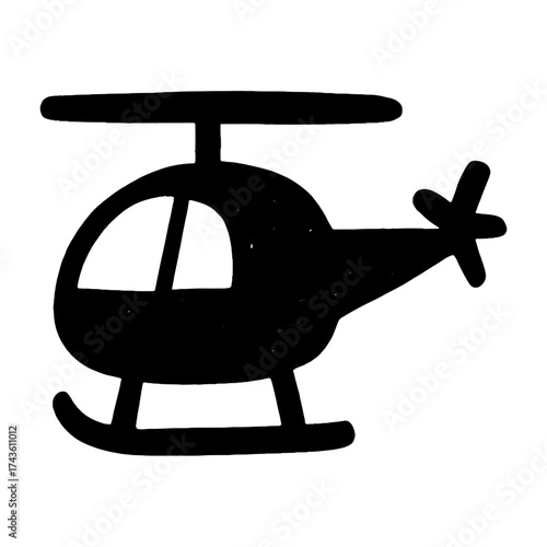 Simple helicopter silhouette design vector