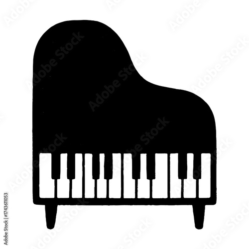 Elegant piano silhouette illustration vector