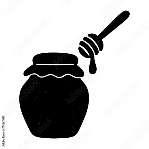 Sweet honey jar silhouette vector