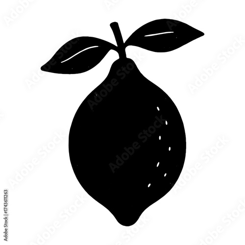 Minimalist lemon silhouette illustration vector