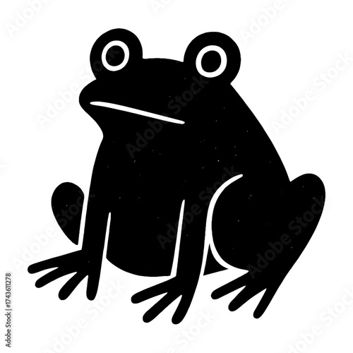 Minimalist frog silhouette illustration vector