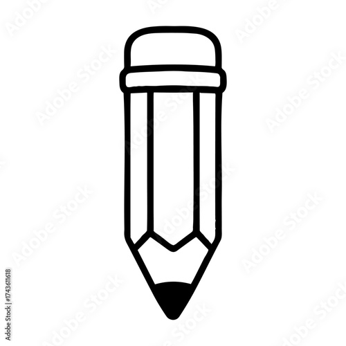 Minimalist black and white pencil vector
