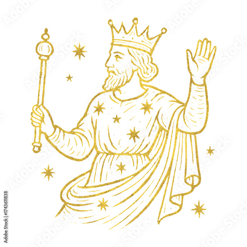 Regal celestial king illustration vector