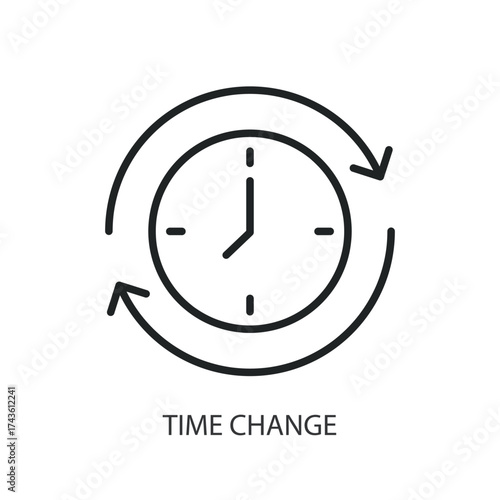 Time change thin line vector icons.