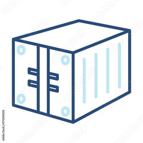 Container Icon Color Outline Style. Vector Illustration Design