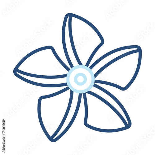 Propeller Icon Color Outline Style. Vector Illustration Design