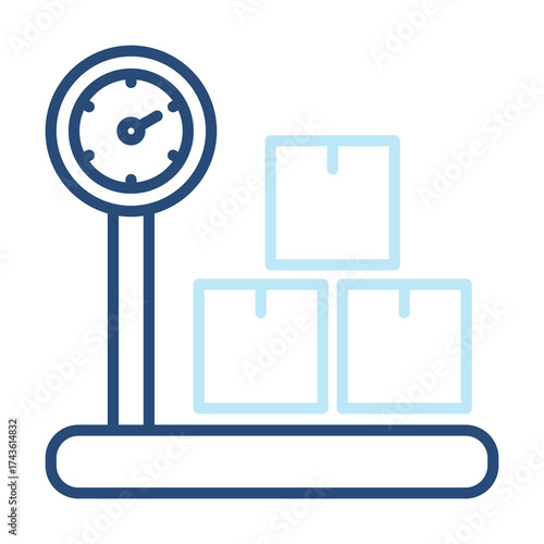 Weight Scale Icon Color Outline Style. Vector Illustration Design
