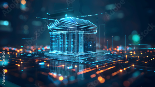 Secure Digital Banking Platform A futuristic digital, Digital banking transaction financial