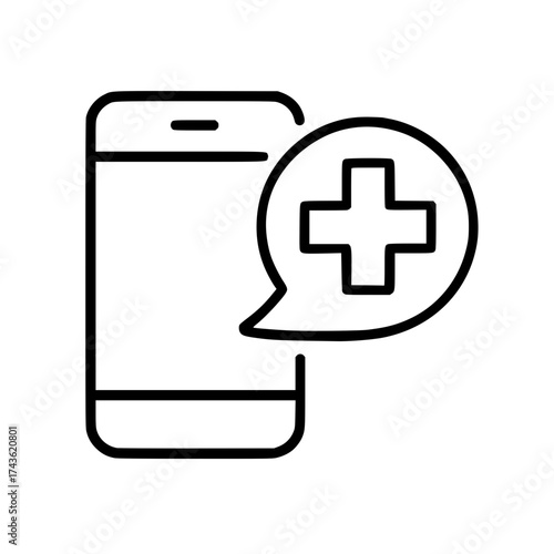 Online Medical Consultation on a Smartphone App Icon
