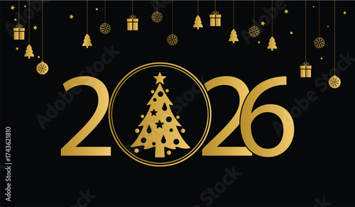 Happy New Year 2026 celebration design