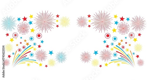 Festive firework display vector illustration for celebratory events and backgrounds, with a burst