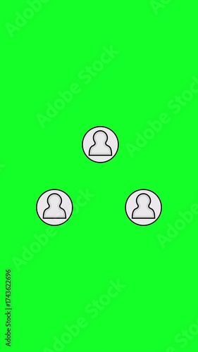 Teamwork Icon Animation On Green Screen. Vertical Animation