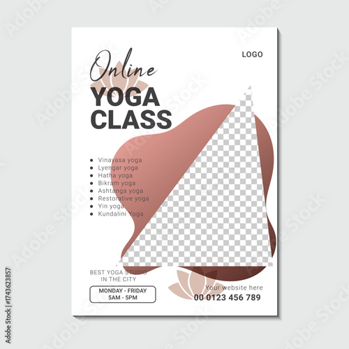 Modern yoga and meditation flyer template