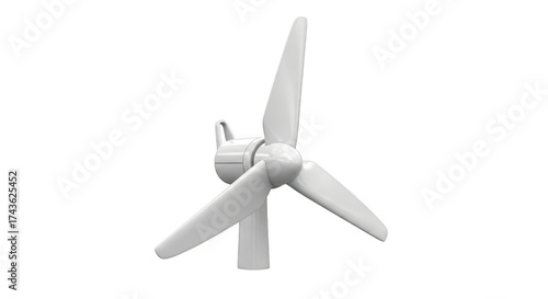White wind turbine isolated on transparent background