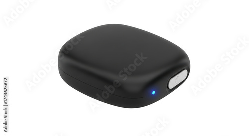 Small black device isolated on transparent background