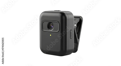 Compact surveillance camera isolated on transparent background